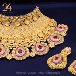 Ruby and pearls stones bridal set - Image 3